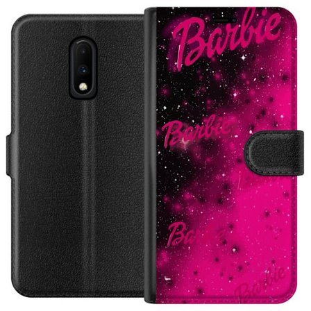OnePlus 7 Tegnebogsetui Barbie pink galakse pink og sort stjernehimmel med flere Barbie-tekster perfekt til mode popkultur og farverige motiver