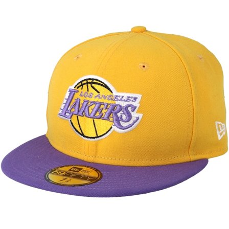 New Era - NBA Yellow fitted Czapka Z Daszkiem - LA Lakers 59Fifty Basic Yellow/Purple Fitted @ Hatstore