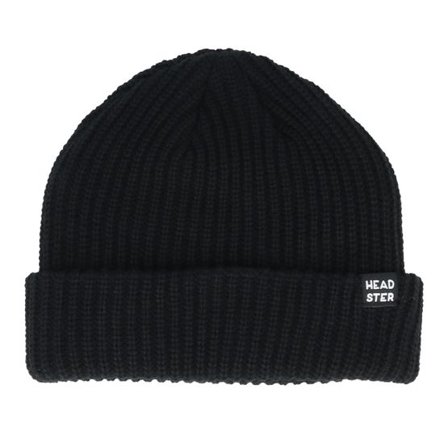 Headster - Svart cuff Beanie - Kids Minimal Beanie Black Cuff @ Hatstore