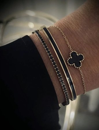 Bud to rose Minnie Enamel Amber/Gold Bracelet 4Mm - Gold - ONE SIZE