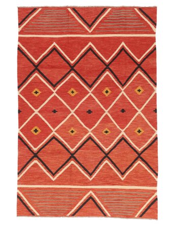 Geometrisk Kelim Moderne Teppe 202X302 Ull