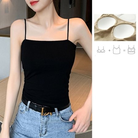 Dame Camisole Vest SVART