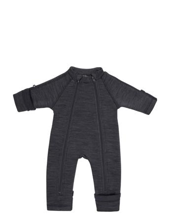 Jumpsuit Wool W. 2 Zip, Dark Grey Outerwear Fleece Outerwear Fleece Suits Grå Smallstuff