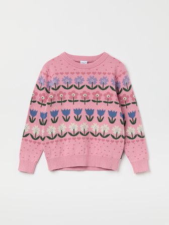 Polarn O. Pyret - Knitted sweater - 110 - Childrenswear - pink