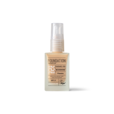 Ecooking Foundation 07 - Caramel, SPF 15, Hyaluronsyre, Niacinamid - Solbeskyttelse og Pleje