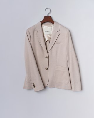 GANT - Slim fit piqué blazer til dame warm khaki