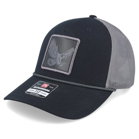 Iconic - Black - trucker - Cap - Eagle Black Metallic Patch Charcoal/Black Rope Trucker - Hatstore