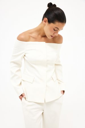 NA-KD Blazer sculpté à épaules dénudées - Blazers - Blanc - EU 42