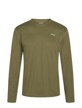 Men L/S Sports Tee Sport T-shirts Long-sleeved Khaki Green ZEBDIA