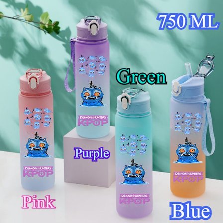 750 ml KPop Demon Hunters Gradient -vesipullo - HUNTR/X Rumi Mira Zoey Jinu -lahja lapsille