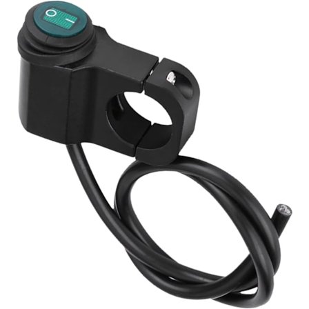 Motorsykkelstyrebryter, 12V Universal 22mm Styremotorsykkel Frontlykt Tåkelys PÅ AV Bryter Vanntett Aluminiumslegering