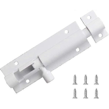 1 stk. 3-i-bolter Sikkerhets skyvelås Lås Tønnebolt Sterk aluminiumslegering - Med skruer (hvit) [DB]