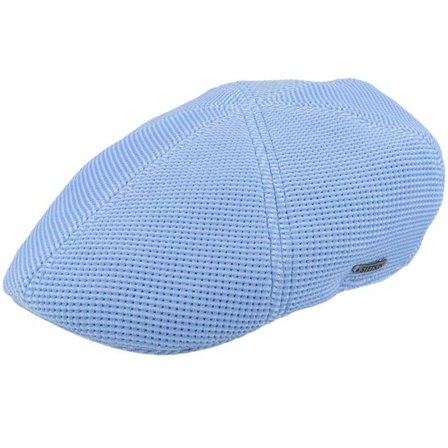 Stetson - Blå flatcap Keps - Texas Waffle Pique Stetson Golf Blue Sky Flat Cap @ Hatstore