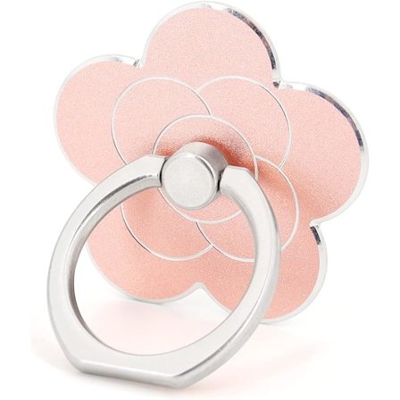 Rose Gull Mobiltelefon Ringholder Blomst Finger Ringgrep Stativ 360° Rotasjon 180° Flip Universal Støtte Kompatibel med Alle Smarttelefoner