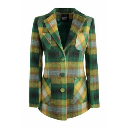 Giulia N Couture Single-Breasted Kappa grön, Dam Ullkappor, Dam, Storlek: S