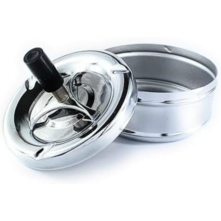 /#/(musta)Erittäin suuri kromattu pyörivä tuhkakuppi ilman tuhkaa | Premium Win/#/