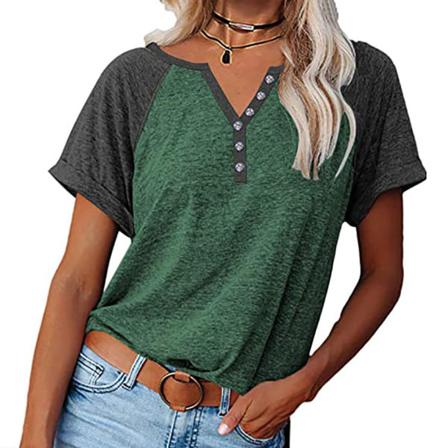 Lös T-shirt Med Kort Ärm I Plusstorlek För Kvinnor