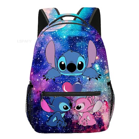 Lilo och Stitch Ryggsäck Nylon Kvinnor Flickor Stitch Resväska Kapacitet Skolväska För Tonårsflickor Serietidning Lovley Mochilas
