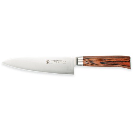 Tamahagane SAN Kokkekniv 18 cm' - 'Stål og tre