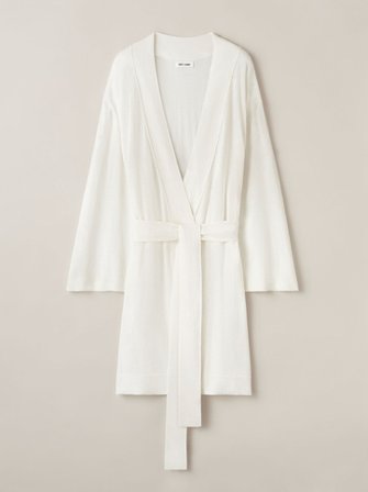 Soft Goat - Silk Robe - Cashmere robe - S - Ivory