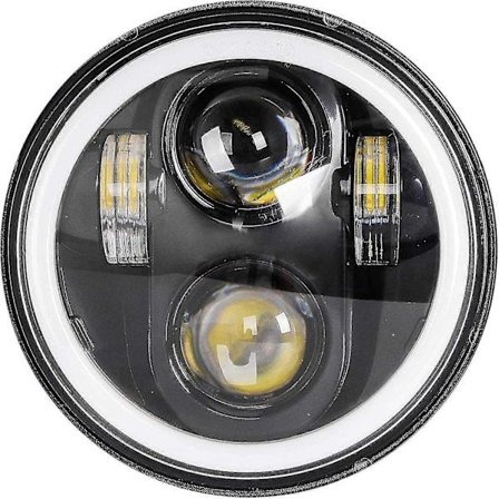 5 3/4 5,75 tommers LED-frontlykt kompatibel med motorsykkel, kompatibel med Harley Davidson Sportster Iron 883 Dyna Street Bob Super Wide Glide - 