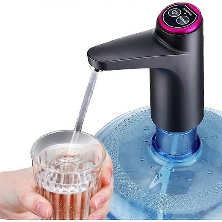 Vannflaskepumpe, Smart elektrisk pumpe Bærbar vanndispenserpumpe Smart berøringselektrisk vannpumpe for hjemmekontor med USB elektrisk lading (Svart