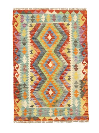 Dywan Kilim Afgan Old Style 85X127 Pomarańczowy/Zielony (Wełna, Afganistan)