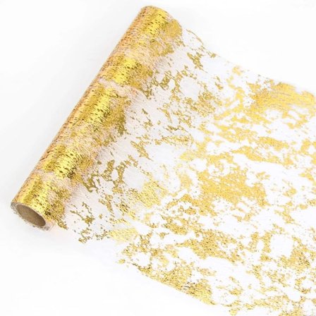 28 cm x 10 m Organza Tyll Rullad Bordsduk (Guld) Icke-vävd golv