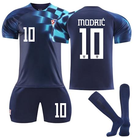 22/23 Kroatien udebanetrøje nr. 10 Modric Børn Voksne Fodbold Fodboldtrøje Træningstrøje Sæt Away 16