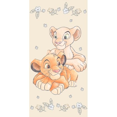 Disney Lejonkungen Simba & Nala Badhandduk, Strandhandduk Gul 70*140 cm