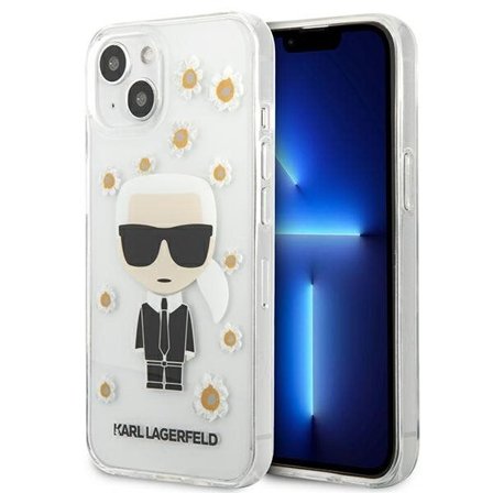 Karl Lagerfeld Flower Ikonik Karl Fodral för iPhone 13 mini - Transparent