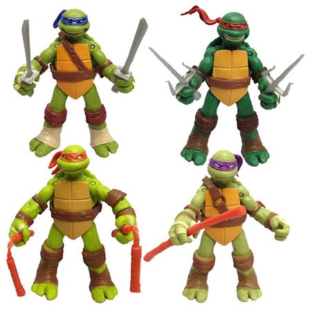 4 stk. Teenage Mutant Ninja Turtles Actionfigurer Legetøj Til Fødselsdagsfest Kagepynt 4.7in