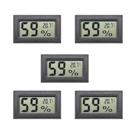 Svart 5 stk Mini Hygrometer Liten Digital Termometer Hygrometer