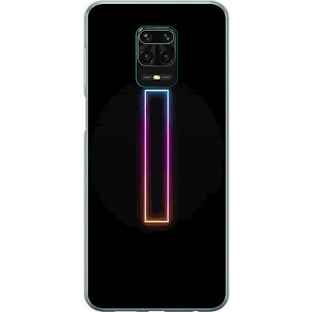 Kompatibel Mobilcover til Xiaomi Xiaomi Redmi Note 9 Pro Minimalistisk neonbogstav I i regnbuefarver mod mørk baggrund