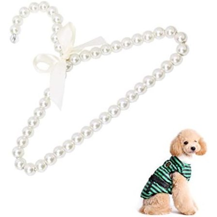 4-pack Pet Pearl Hanger Plastpärlor Anti-Slip Beaded Hanger Ba