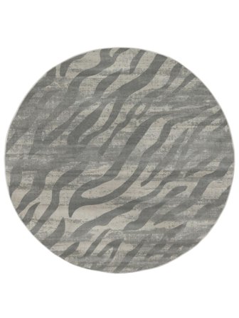 Animale Zebra Antique Grigio Chiaro Rotondo Piccolo Oeko-Tex Tappeto
