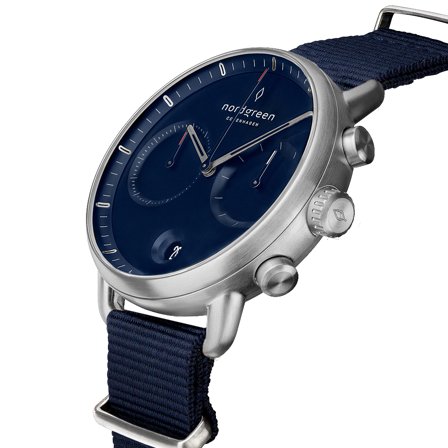 Nordgreen - Wyjątkowy Męski Zegarek w Skandynawskim Stylu - Granatowa Tarcza - Pasek Nylonowy Granatowy