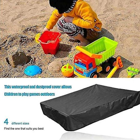 Pölytiivis hiekkalaatikon kansi vetoketjulla, vedenpitävä 120x120cm