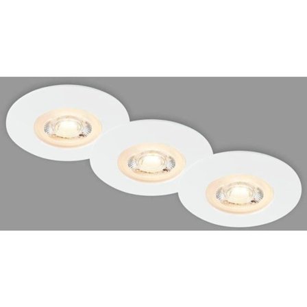 Sett med 3 ultraflate LED-innfellingslamper IP65 Matt Hvit 90x25 mm