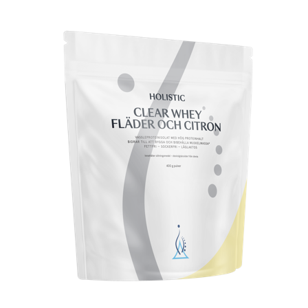 Holistic Clear Whey vassleproteinisolat fläder och citron 400 g