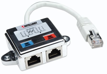 INTELLINET Modular Distributor - Nettverksplitter - RJ-45 (hann) til RJ-45 (hunn) - dobbeltisolert - CAT 5 - sølv