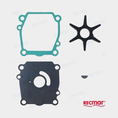 Recmar Impellersats för utombordare och inombordare, komplett kit med packningar och kil i gummi och metall för båtmotor