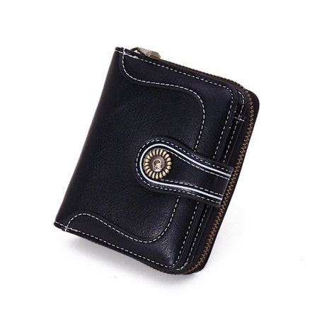 Kvinnlig kort plånbok (den svarta)