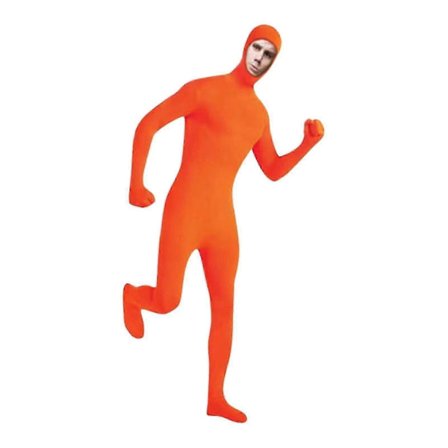 Usynlig Morph Zentai Drakt Herre Dame Spandex Åpen Ansikt Kostyme Cosplay Oransje