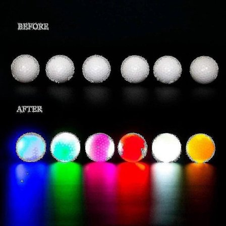 6 LED-lysande golfbollar, blinkande lysande golfbollar, nattgolfbollar