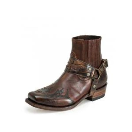 Western Boots for Menn Vintage Broderte Boots Lys Kaffe