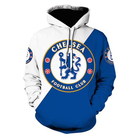 Fodboldklubs sweatshirt lang, hættetrøje med stort grafisk tryk 2123_max