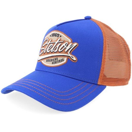 Stetson - Blå trucker Keps - Classic Patch Royal Blue A-Frame Trucker @ Hatstore