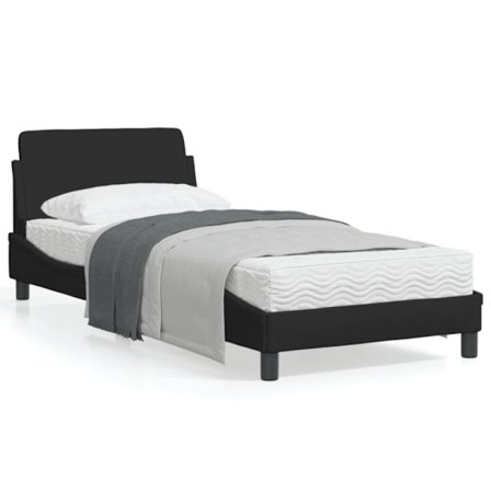 Bed Frame with Headboard "Dover" Black 80x200 cm Fabric