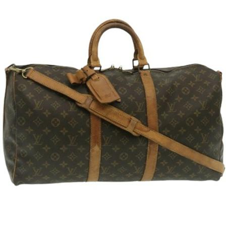 Louis Vuitton Vintage, Pre-owned Canvas Keepall Bruin, Dames, Maat:ONE Size